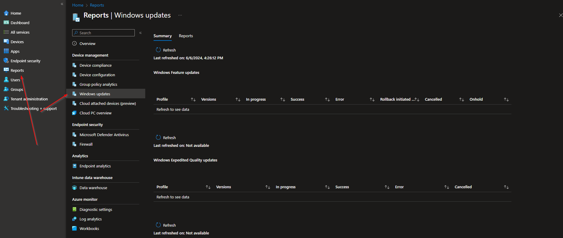 Configuring Windows health monitoring scope for Windows Updates